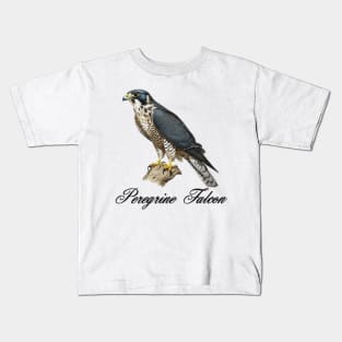 Peregrine Falcon  sitting on a branch Kids T-Shirt